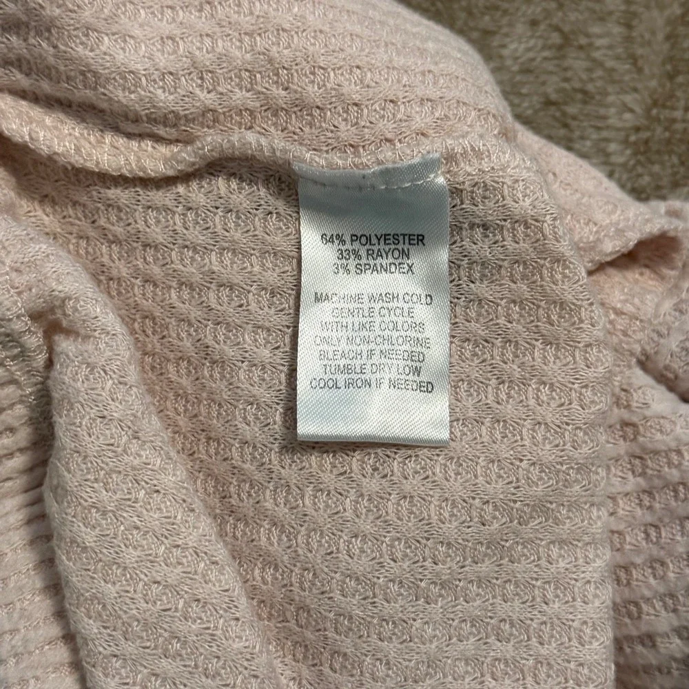 Lulus Waffle Knit Lounge Shorts Blush Pink Elastic Waist Dolphin Hem